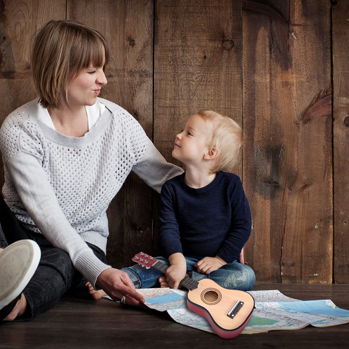 Ciieeo 21 Acústicas Guitarra Pequeña Guitarra Acústica Clásica Con Cuerda De Selección Para Principiantes Niños Adultos Instrumento Musical (Beige) Guitarra Electroacústica