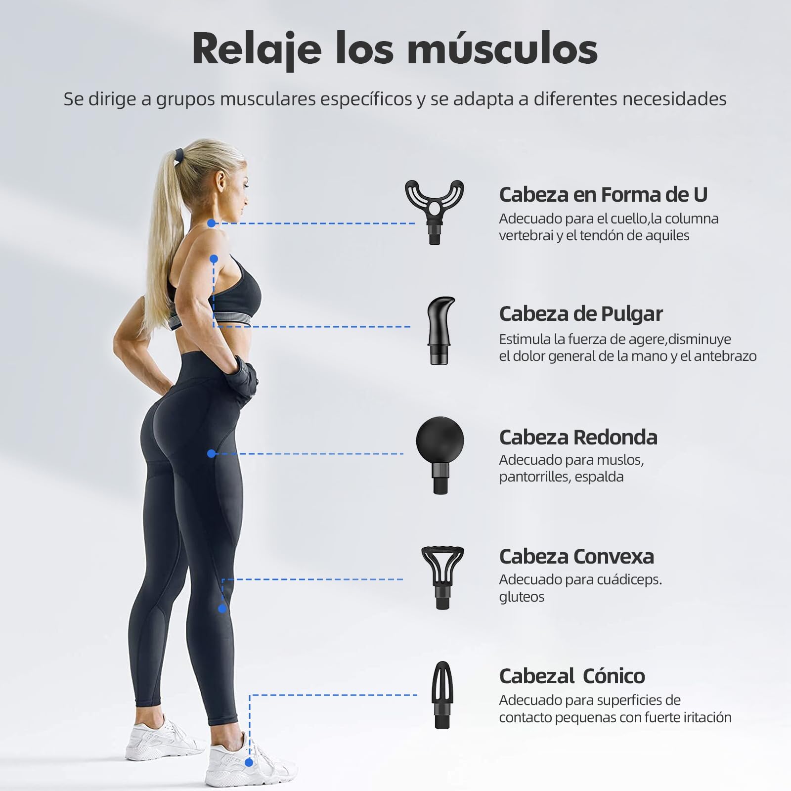 Masajeador de Espalda, Pistola de Masaje Muscular, Maquina para Masajes Musculares,Mini Massage Gun Portátil con 12 Niveles Ajustables,Pantalla Lcd,SúPer Silencioso, Masajeador de Pies, Cuello Hombro