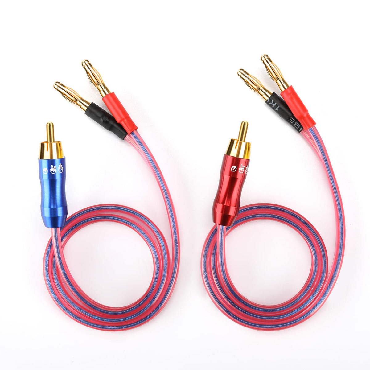 Altavoz alambre KK Azul Rojo con RCA macho a Plugs Banana 1,64 Foot-Pair