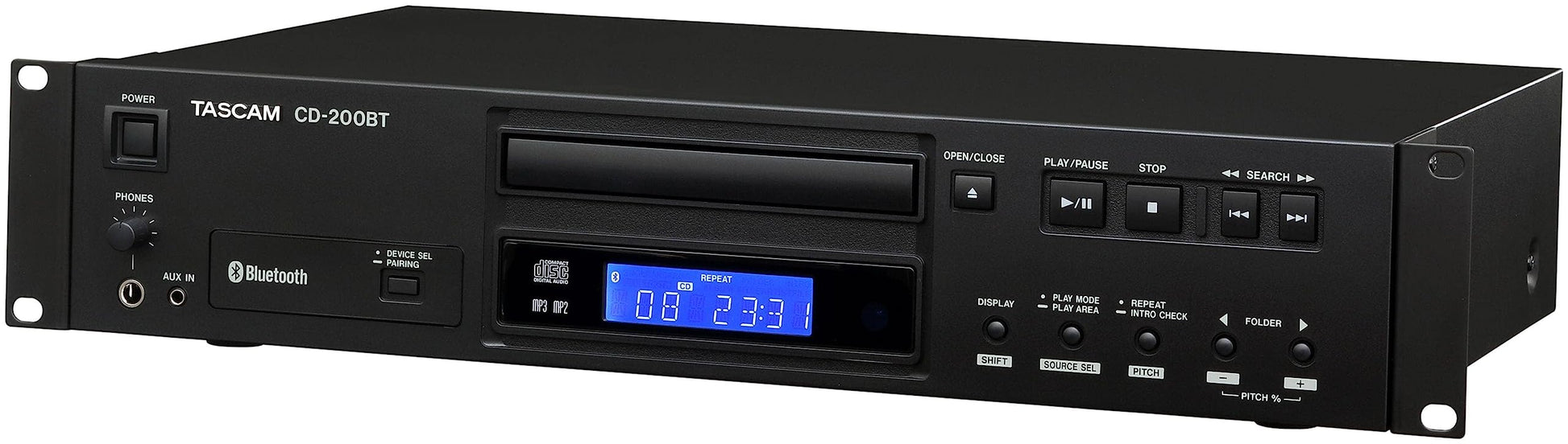 Tascam CD-200BT Reproductor de CD Profesional con Bluetooth, CD-200BT, Negro, CD-200BT