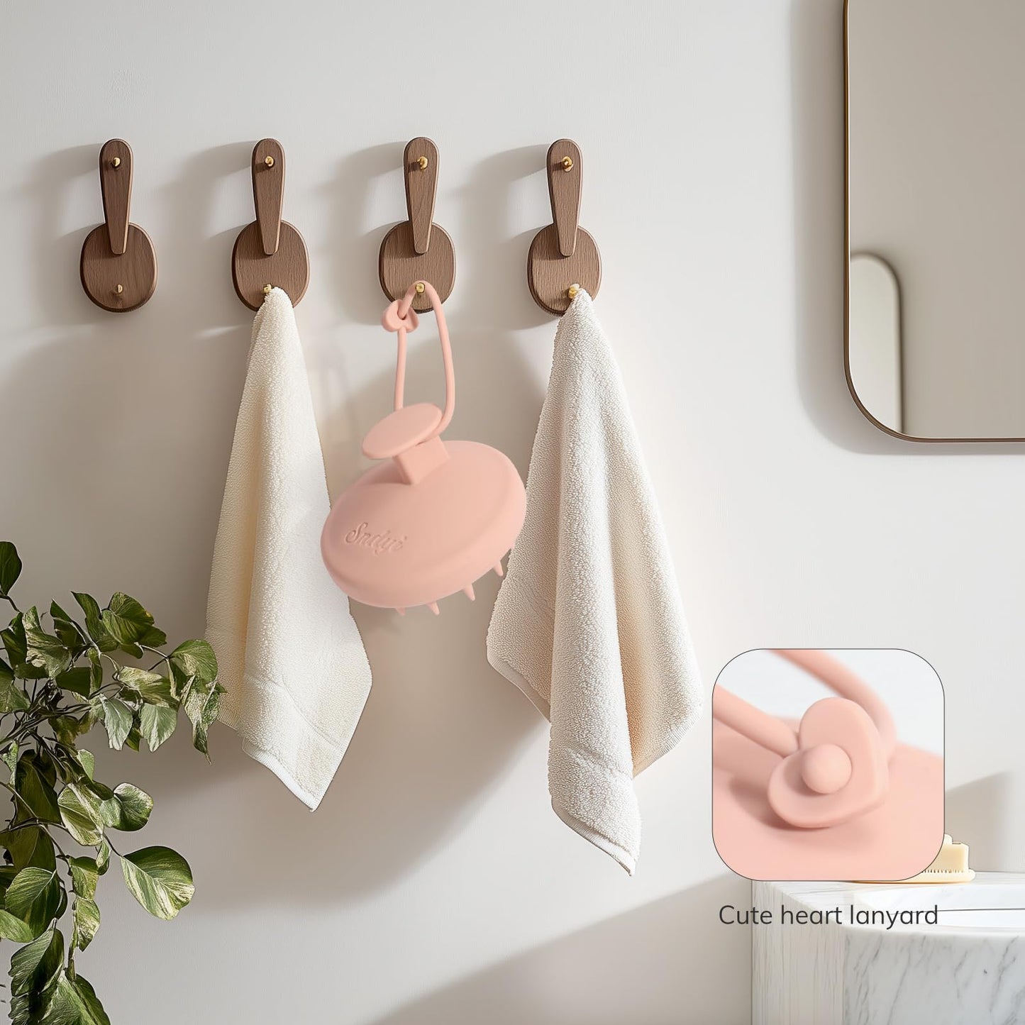 Sndyi Cepillo Champú Masajeador del Cuero Cabelludo de Silicona, Cepillo Exfoliante del Cuero Cabelludo para la Eliminación de la Caspa, Cepillo para el Crecimiento del Cabello (Rosado)