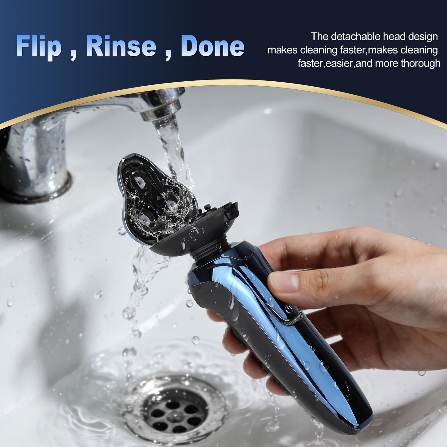 Handsomeface Electric Razor for Men Shavers Face Man Dry Wet Waterproof Rotary Shaver Cordless USB Rechargeable Gift Husband Dad Shaving Machine 30.15, 0.4-Dark Green