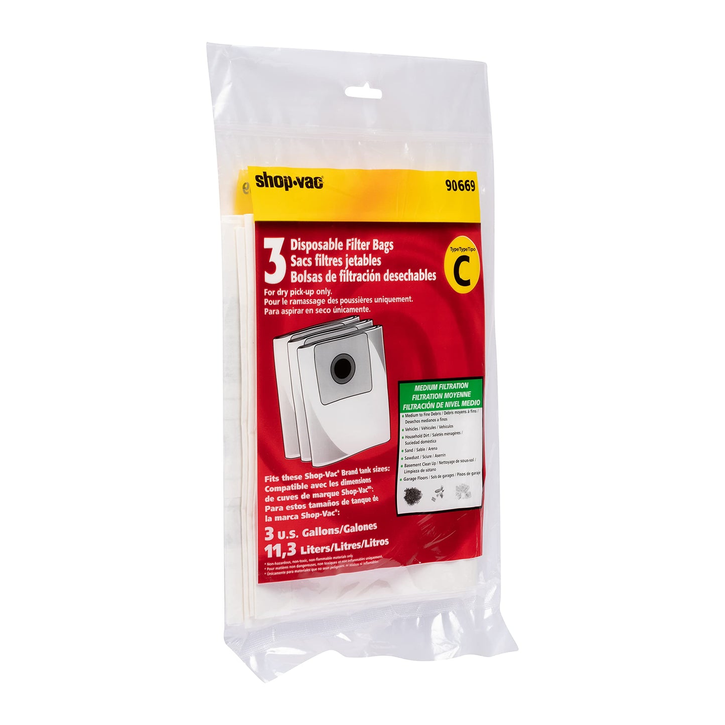 Bolsa de Colección Shop-Vac 90669 Galones para Aspiradora Paquete de 3