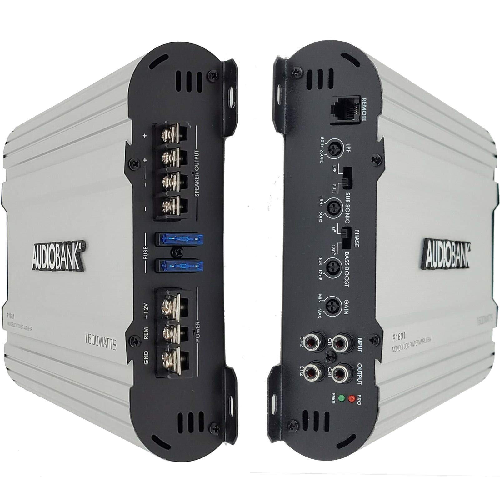 Amplificador Monobloque Audiobank AB Plata con Control Remoto y 1600 W de Potencia