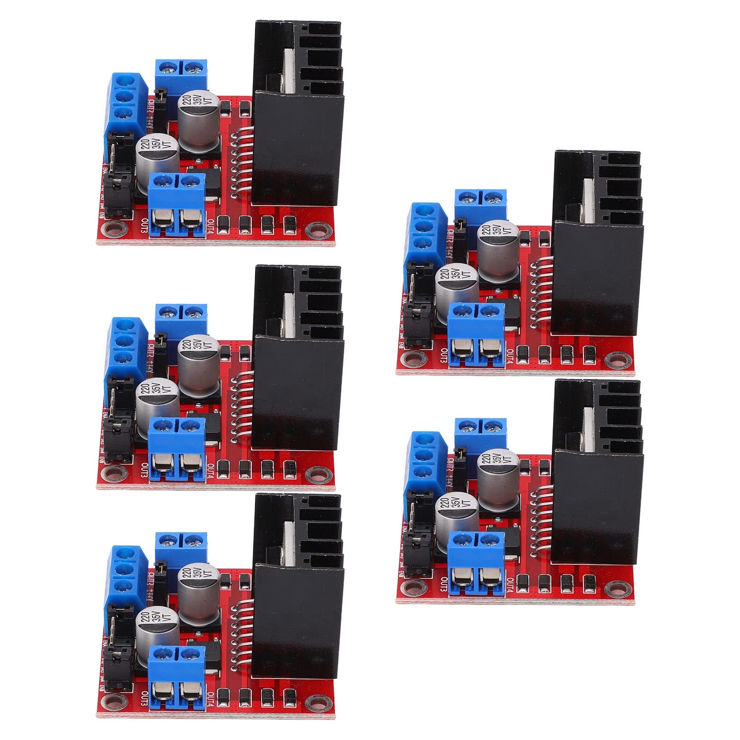 FRZY Placa de accionamiento de Motores, Puente H Dual 5 uds módulo de Controlador de Motor de Gran Capacidad de conducción protección de Corriente Continua para reemplazo