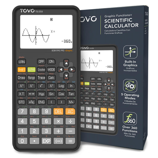 Calculadora Científica TOVO Visualización Grande con Funciones Gráficas 360 Funciones TS-259