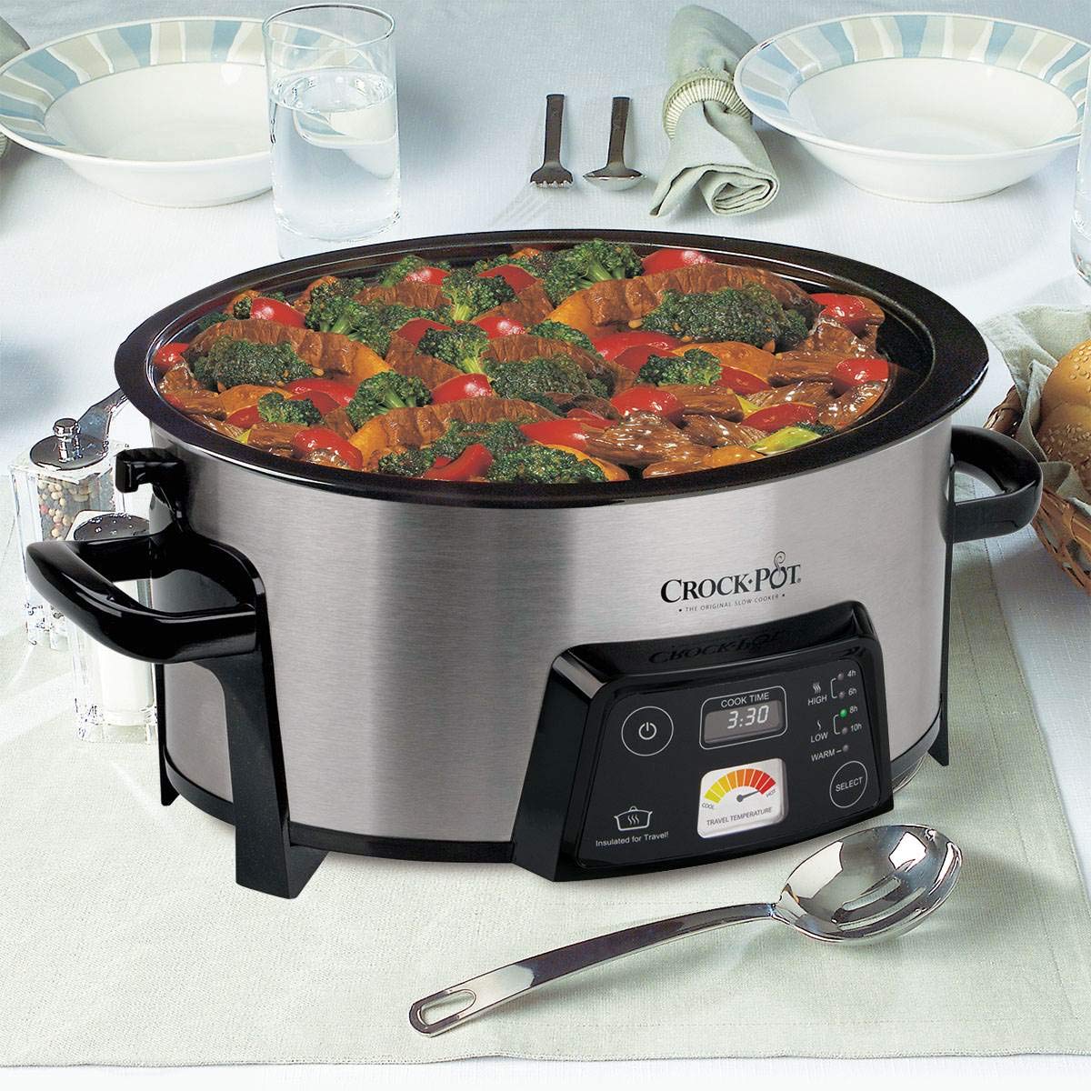 Crock-Pot SCCPCTS605-S Cook Travel Serve 6 cuartos de galón de cocción lenta programable