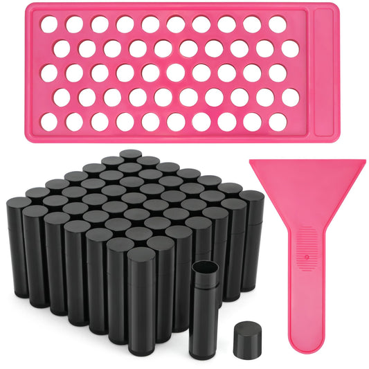 Tubos de Bálsamo Labial LotFancy Negro Hecho a Mano Sin BPA Ni Fugas