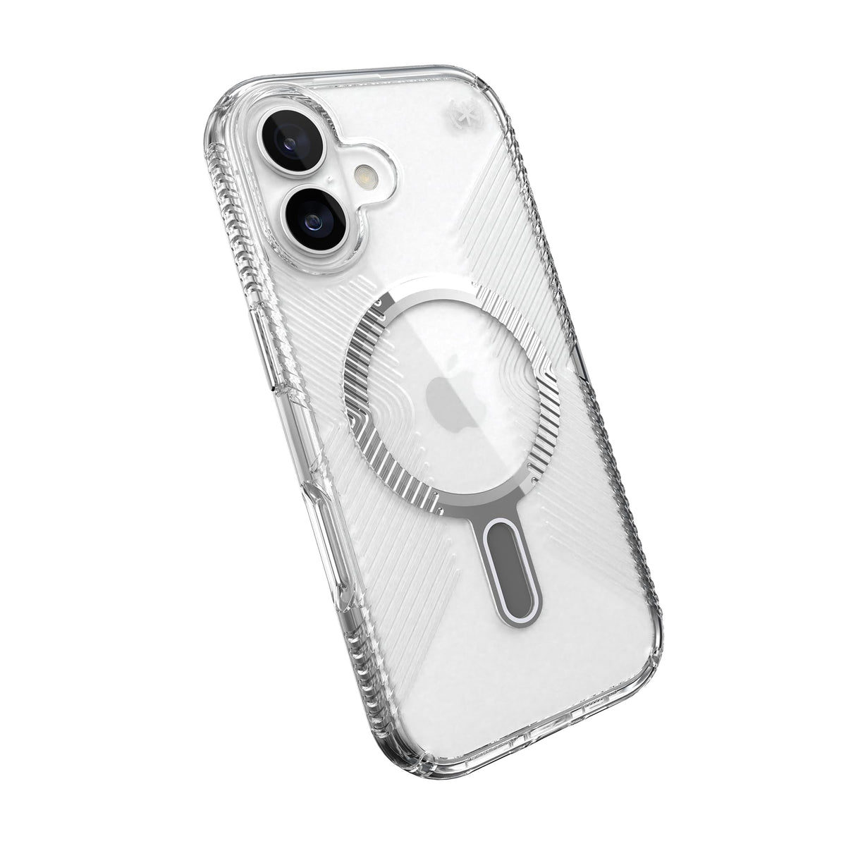 Funda Protectora Speck Presidio Transparente y Plateado con Clear Grip para iPhone 17
