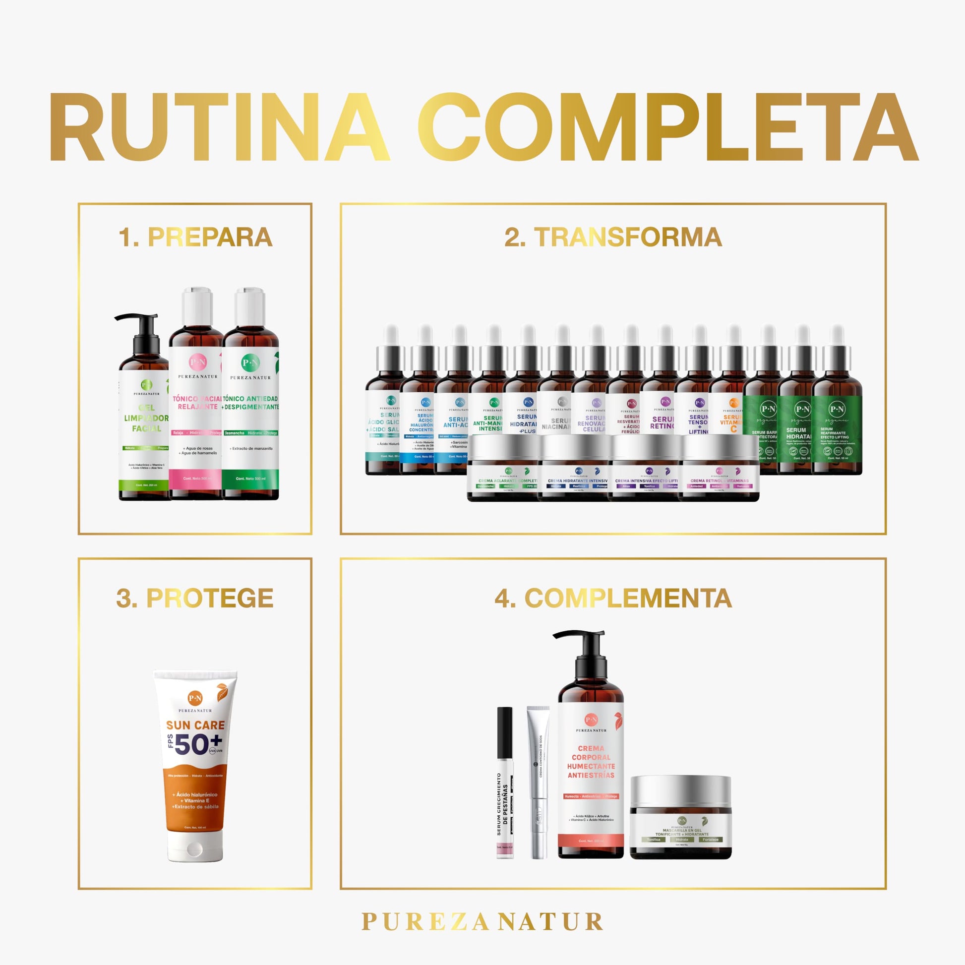 PUREZA NATUR Serum hidratante Ácido hialurónico + FPS 30 + Color Elegant touch 50ml (N3 Medium Deep)