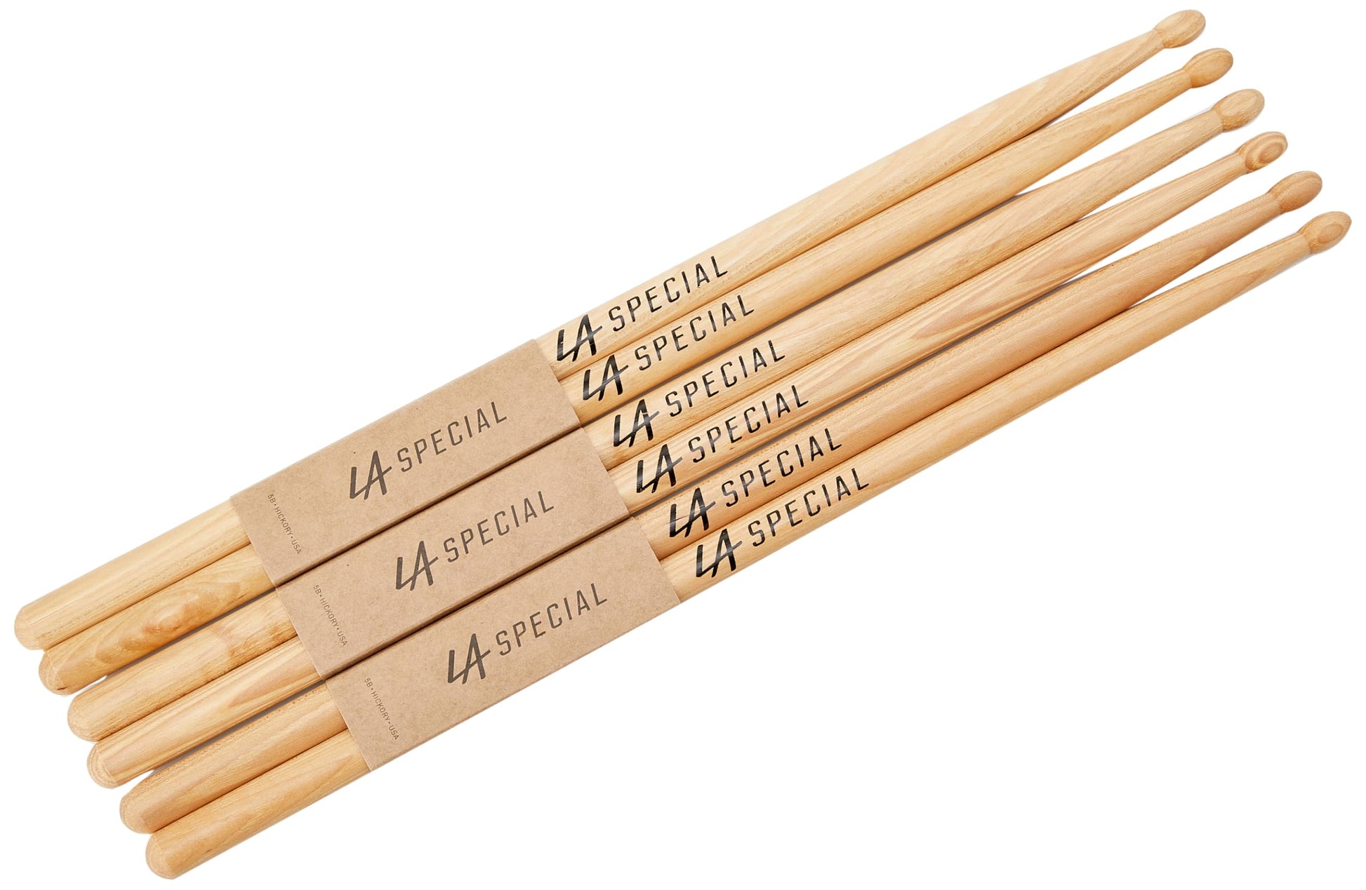 ProMark | Baquetas LA Specials 5B Hickory, punta de madera ovalada, 3 pares