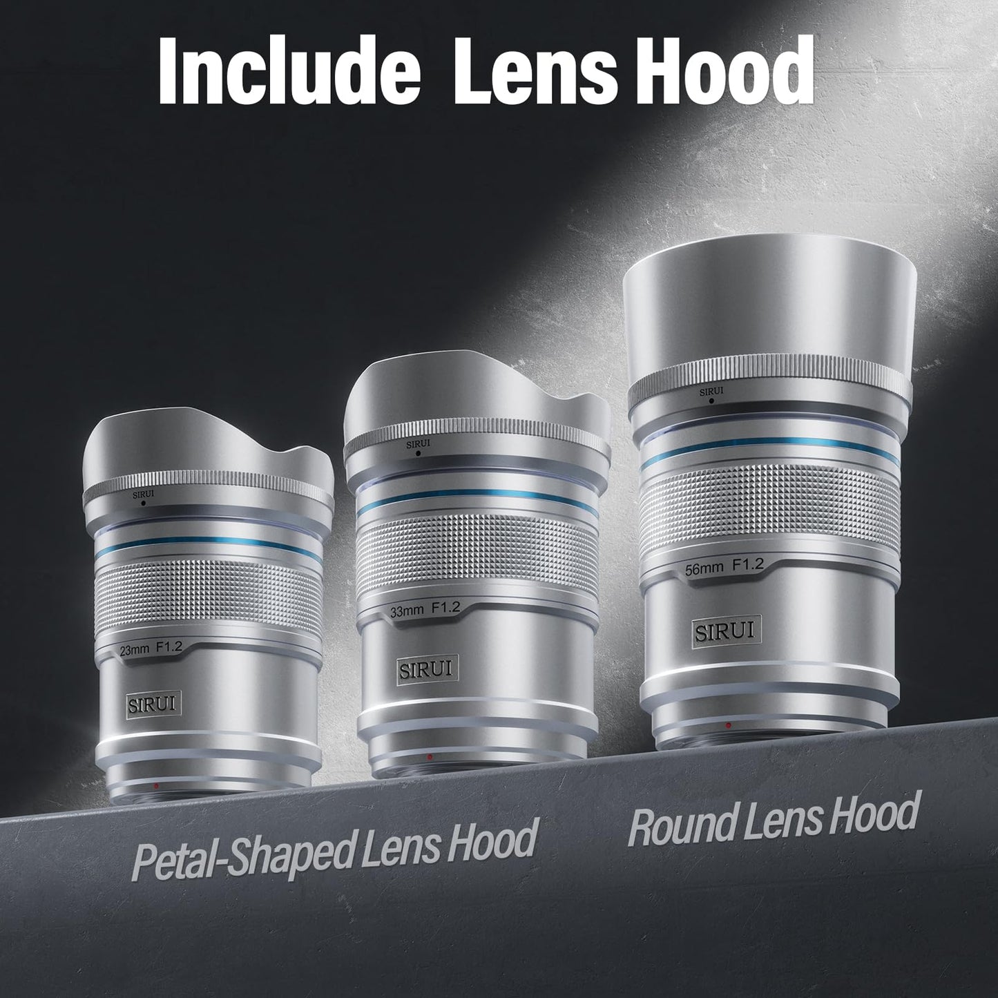 Sirui Sniper Autofocus Lens Set, F1.2 Gran Angular APS-C Camera Lens for A5 A6 A7 FX A9 ZV-E Series (E Mount, Silver)