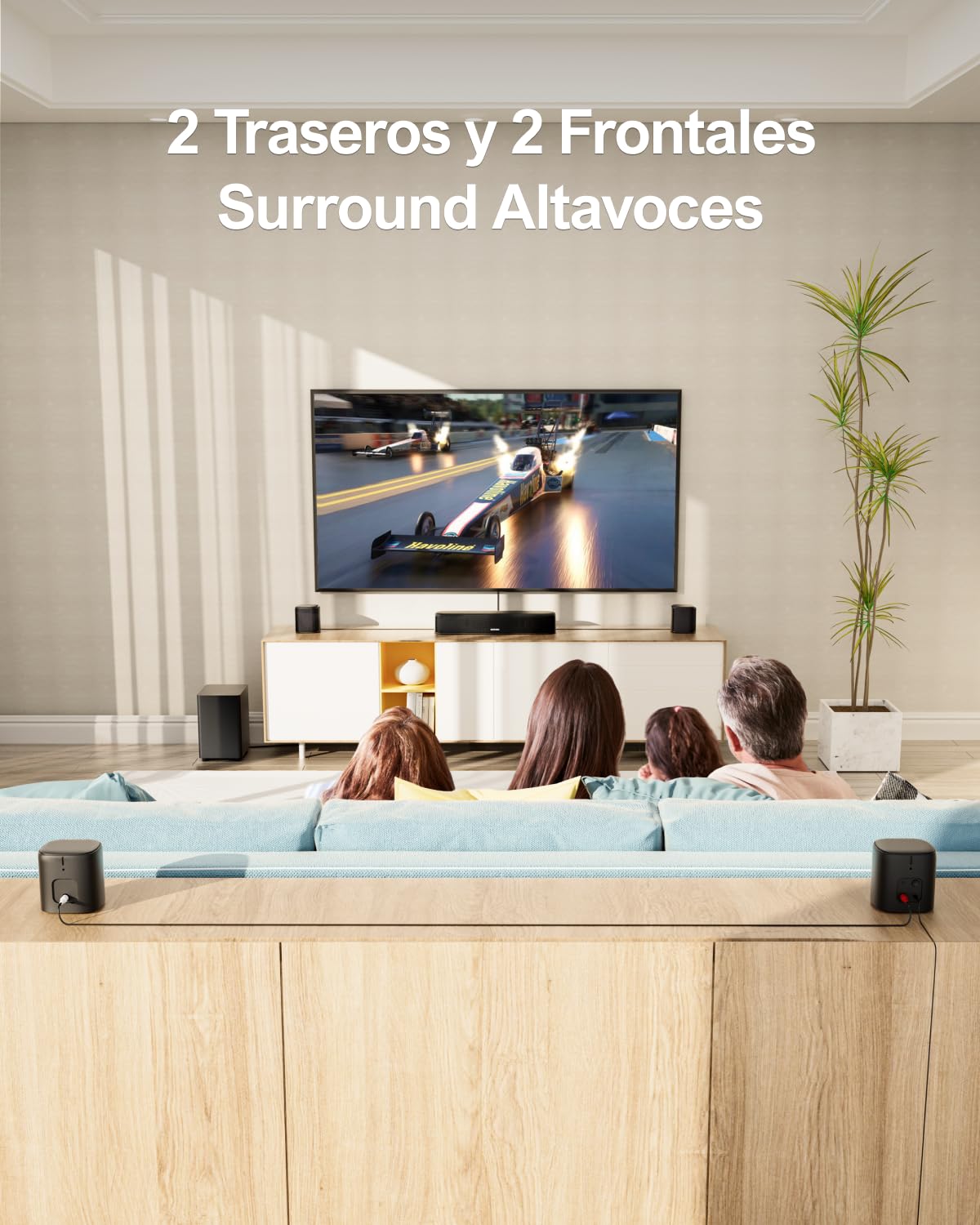 ULTIMEA 7.1 Barra de Sonido TV con Subwoofer, Sistema de Sonido Envolvente Virtual, 4 Altavoces Surround, Control por Aplicación, Potencia Pico 330W, Opt/AUX, Aura A40
