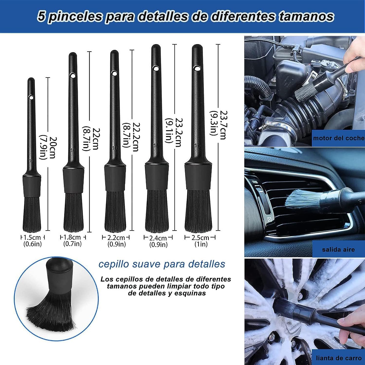 Kit Limpieza Auto TAKAGI 26 Piezas Profesional para Lavado Interior y Exterior Vehículos