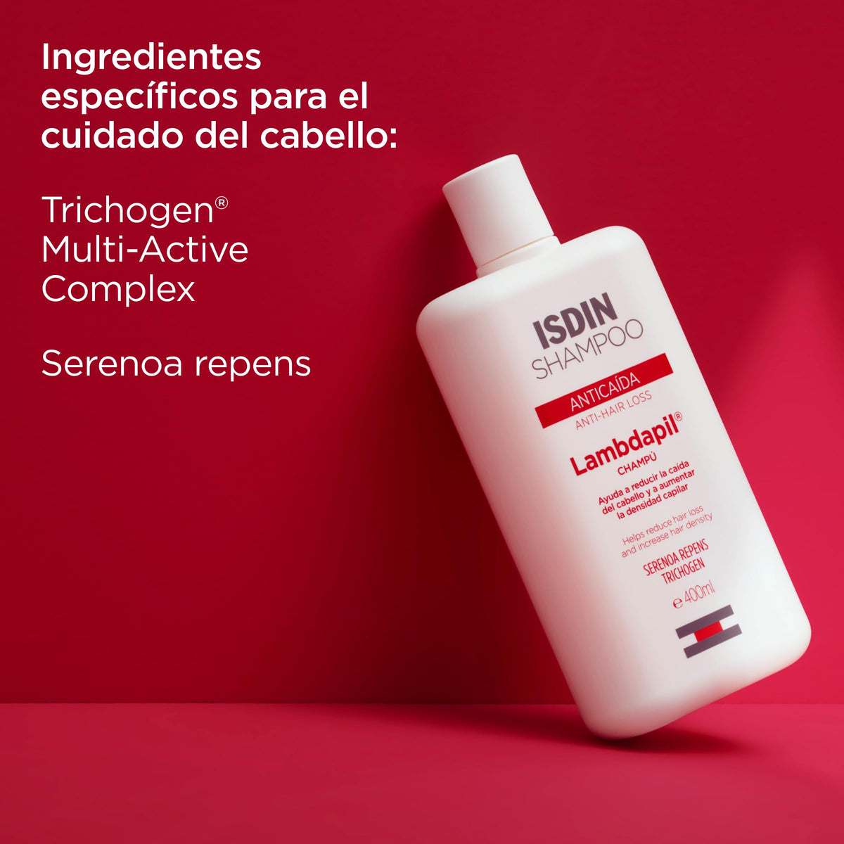 Isdin Lambdapil, Shampoo Anticaída, Ayuda a Reducir la Caída del Cabello y Estimula el Crecimiento Capilar, 400ml, Hombres