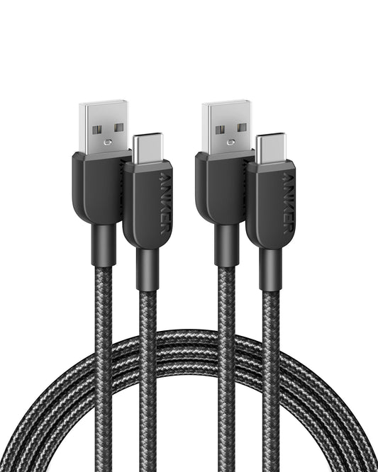 Cable de Carga USB C Anker 1.8M Nailon para Samsung y LG (2 Unidades)