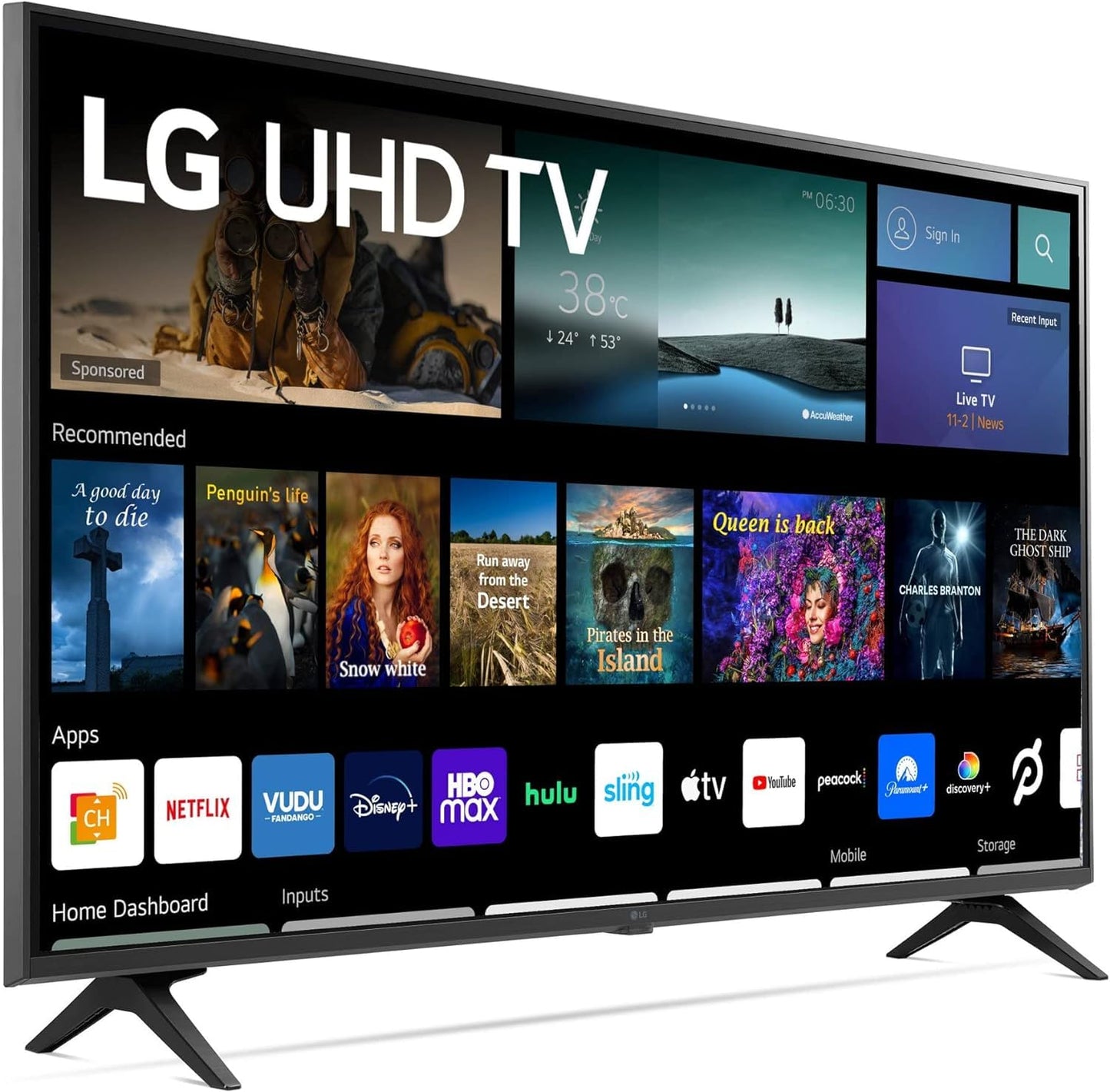 LG Smart TV de 43" Pulgadas LED 4K Ultra HD Clase UQ7070 Serie ZUD, webOS22 | 43UQ7070ZUD