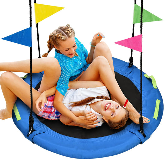 HeyZoo - Columpio de árbol de 48 pulgadas, platillo más grande para toda la familia, capacidad de peso de 900 libras, con correas ajustables para colgar, juegos de columpio para patio de juegos al