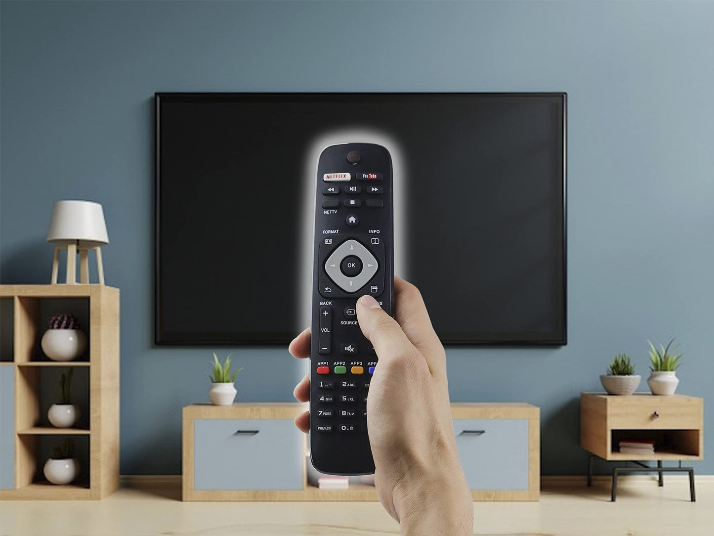 LIDERT Control Compatible con Philips Smart TV Netflix Youtube 4k