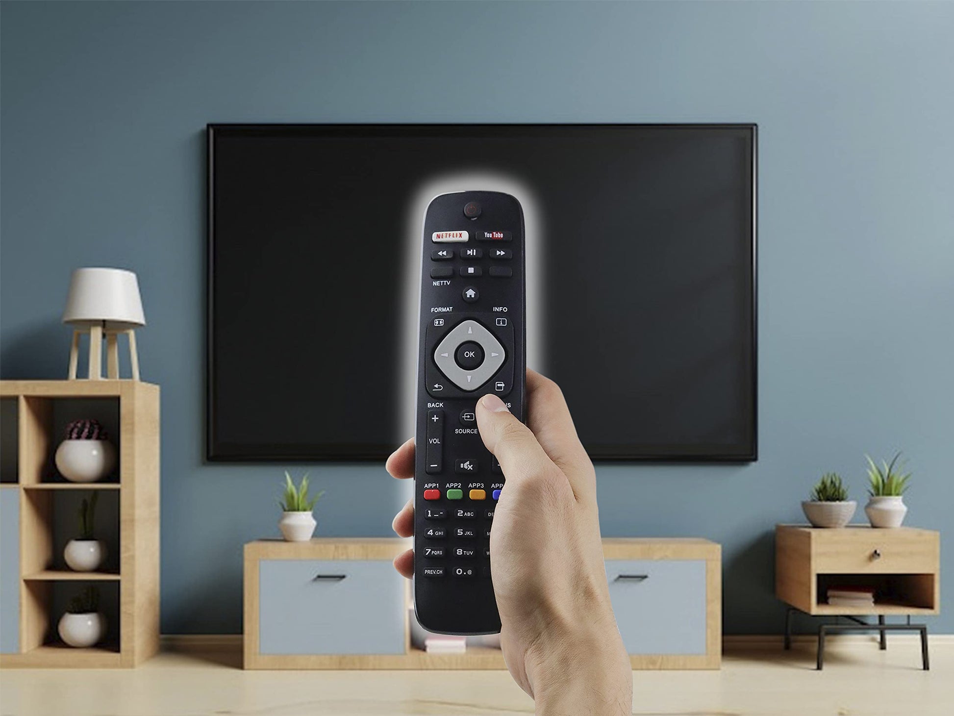 LIDERT Control Compatible con Philips Smart TV Netflix Youtube 4k