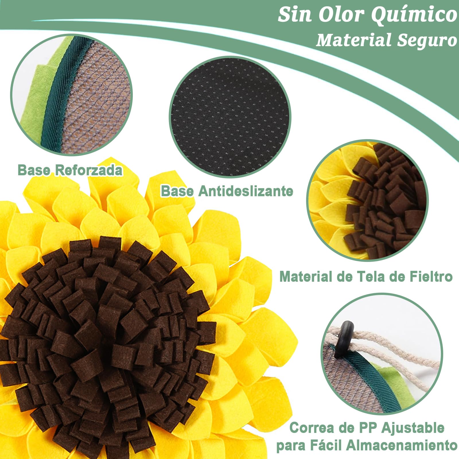 Alfombra Olfato para Perros Snuffle Mat Amarilla Juguete de Entrenamiento Rompecabezas para Mascotas
