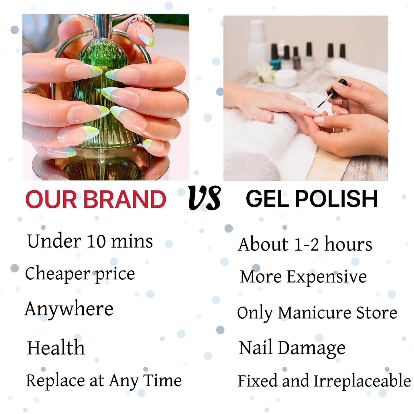 CLYHLTMZ 24 uñas postizas francesas cortas con forma de almendra, uñas acrílicas estilo nude, brillantes y adhesivas, para mujer, kit de 12 tamaños.