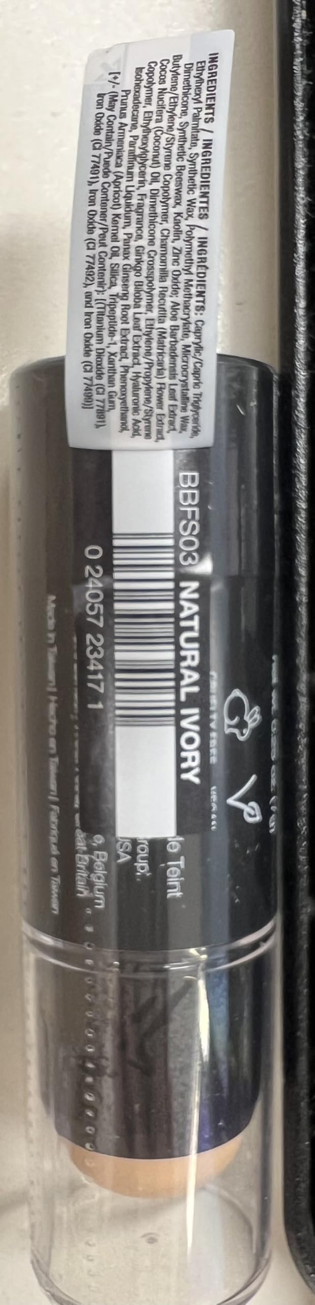 Palladio BUILD & BLEND - Barra de base de maquillaje de cobertura media para el rostro, fórmula cremosa ultra mezclable para un acabado natural sin brillo, 0.25 onzas, Natural Ivory