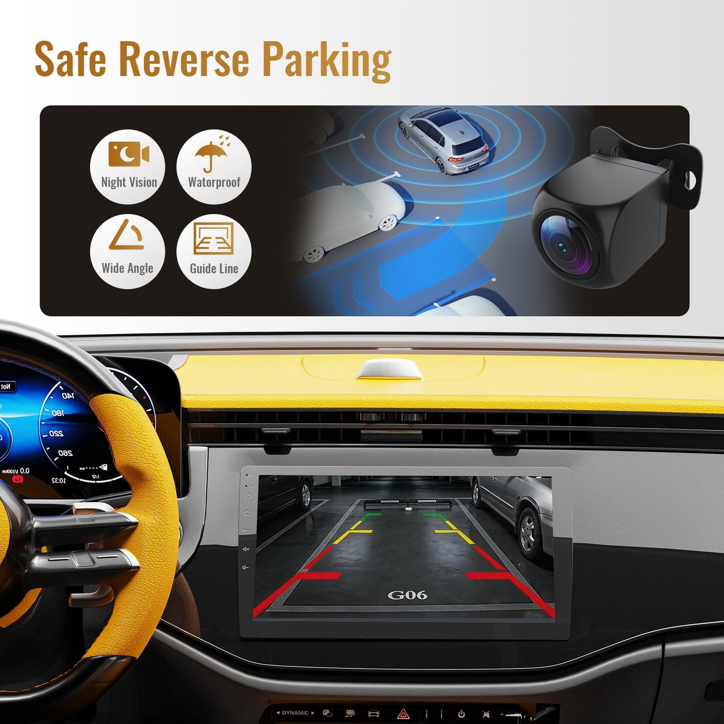 Haudio Estéreo de coche doble DIN de 9 pulgadas con Apple CarPlay y Android Auto, Android 13 Radio de coche 4+64 GB, visualización táctil IPS, navegación GPS, Bluetooth, WiFi, FM/AM/RDS, cámara de