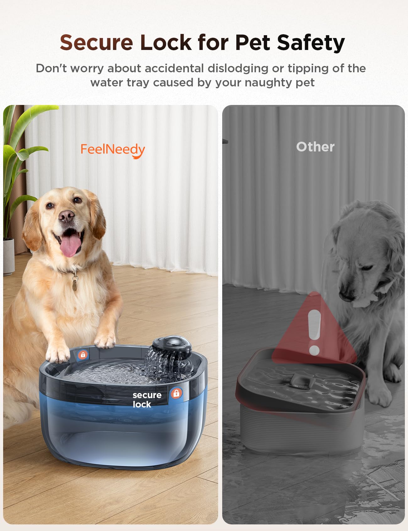 Fuente de Agua FEELNEEDY para Mascotas Grandes Blanco Dispensador Ultra Silencioso