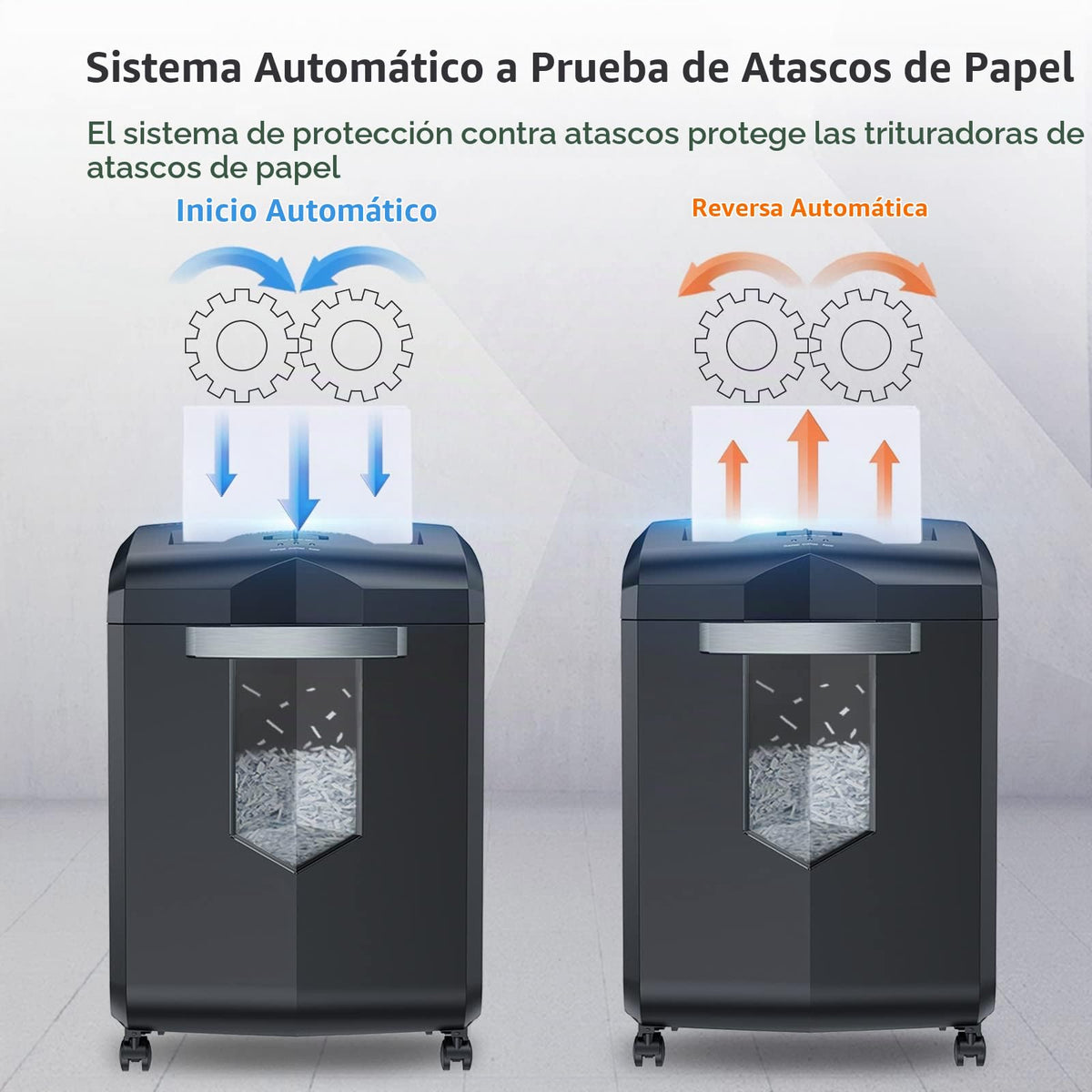 Destructora de Papel Bonsaii EverShred C149-C de 18 Hojas con Capacidad de 6 Galones y 4 Ruedas
