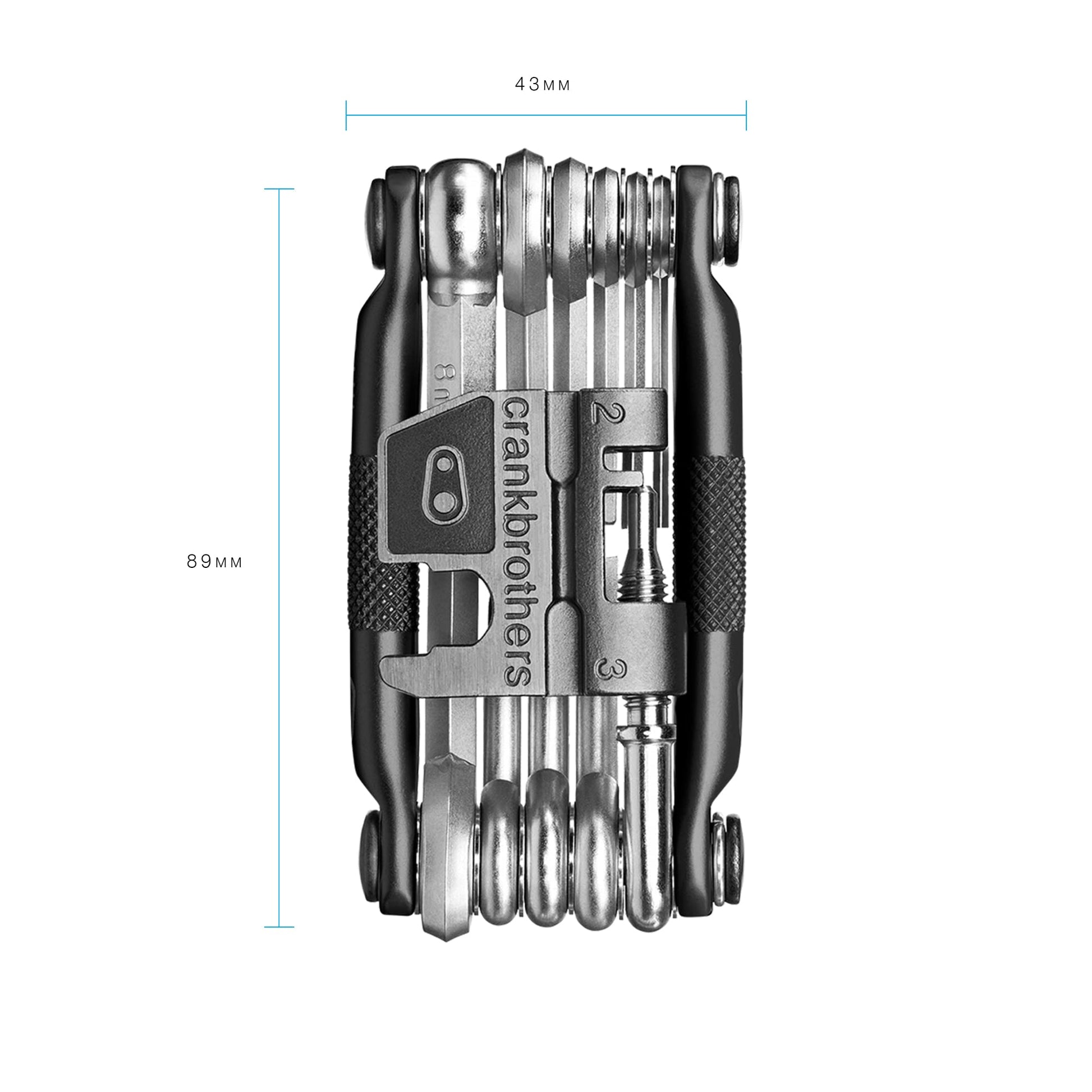 CRANKBROTHERs Multi-Tool - Herramienta para Bicicleta de Acero, Torx, Hexagonal y Herramienta de Cadena Compatible (M19, M17, M10, M5)