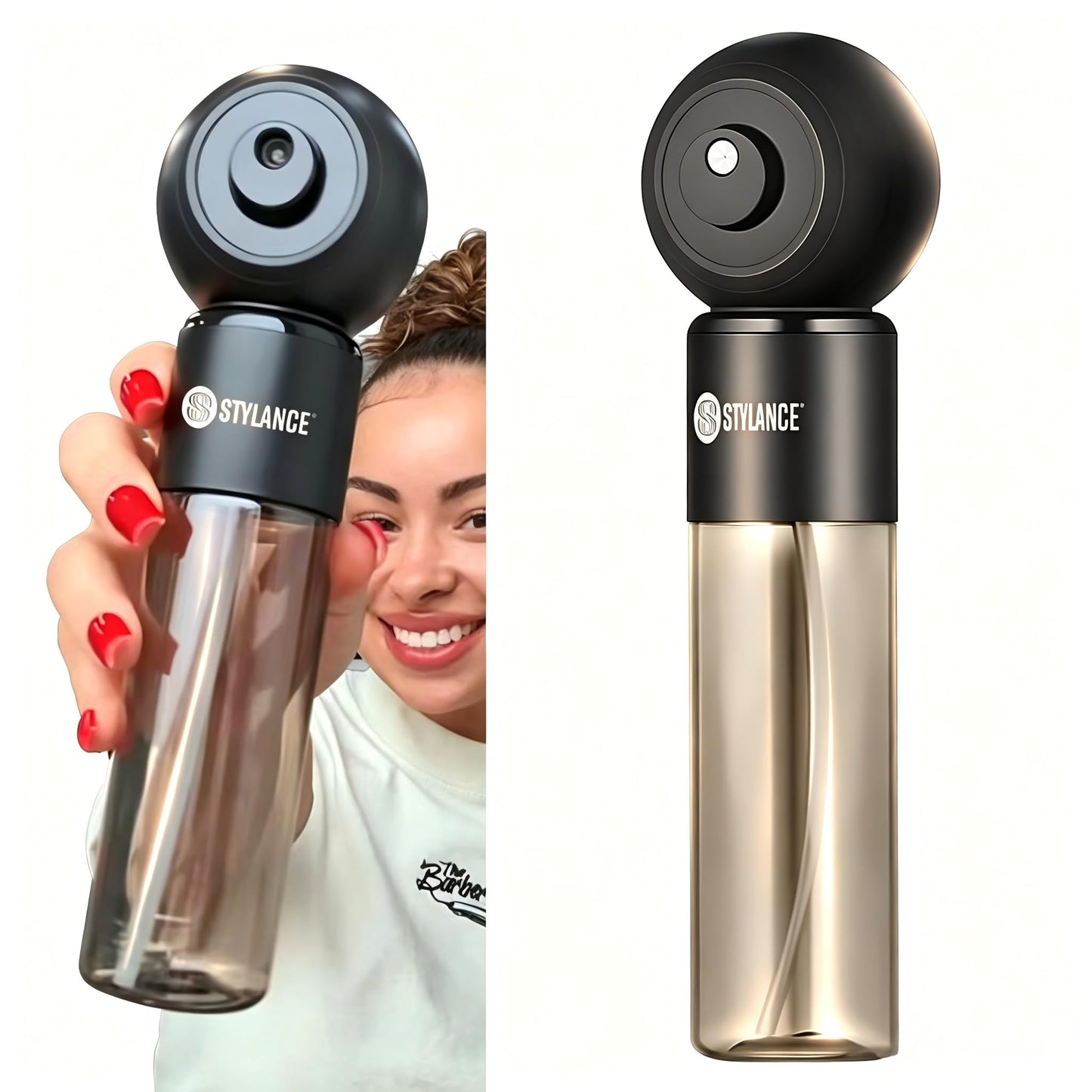 STYLANCE Mini Nano Mister, pulverizador facial portátil de mano, recargable tipo C para barberos, salón, uso doméstico, tanque de agua visual de 120 ml