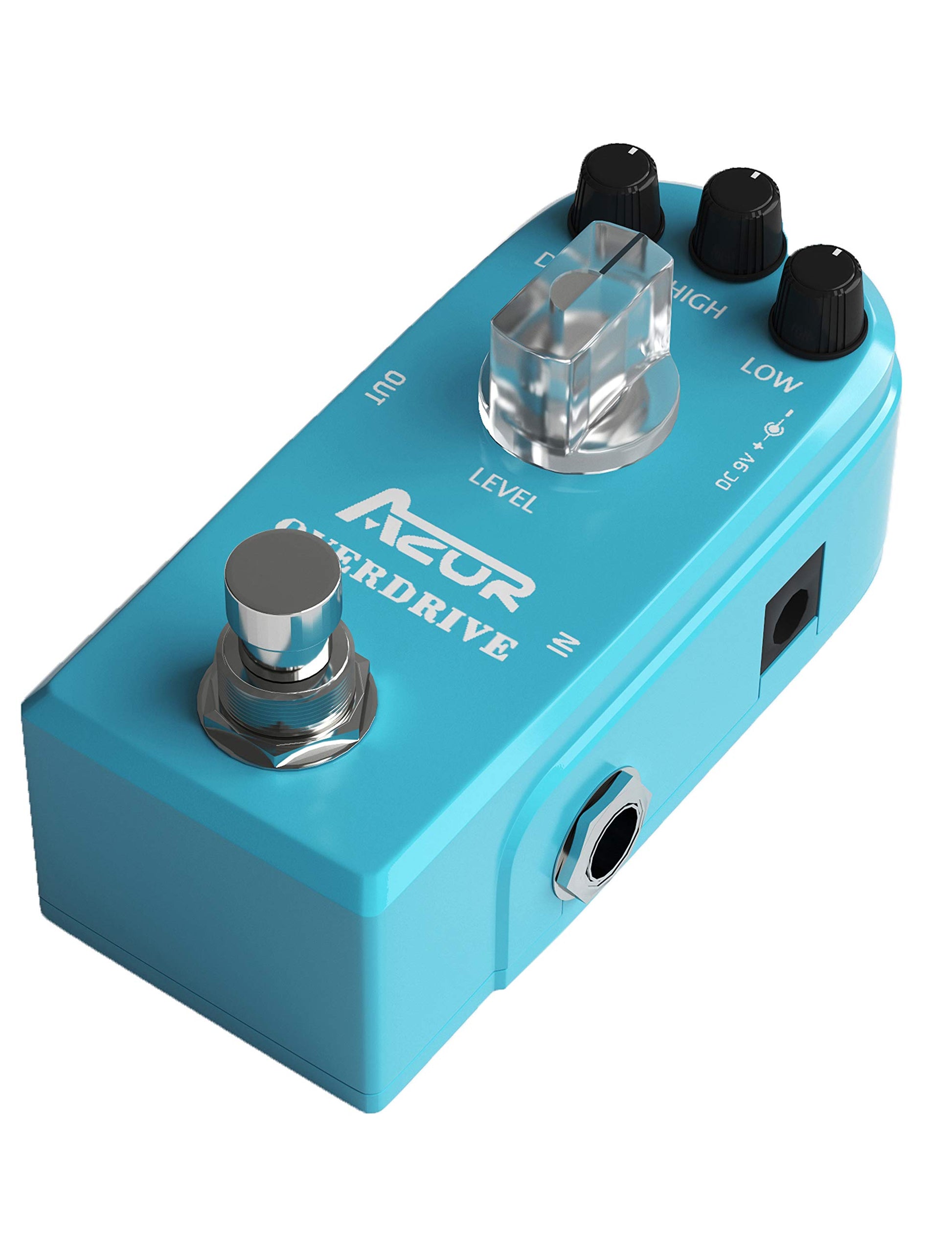 AZOR Overdrive - Pedal de efecto de guitarra de alta y baja, 3 modos, mini pedal para guitarra eléctrica True Bypass