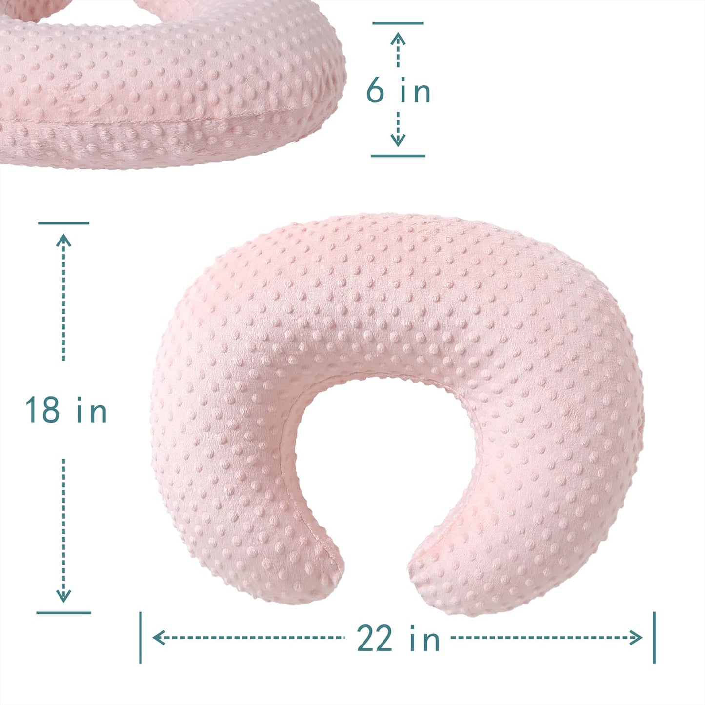QUENESS Almohada y posicionador para lactancia, para alimentación con pecho y biberón, soporte para sentarse del bebé con cubierta ultra suave removible, soporte para tiempo boca abajo para bebés