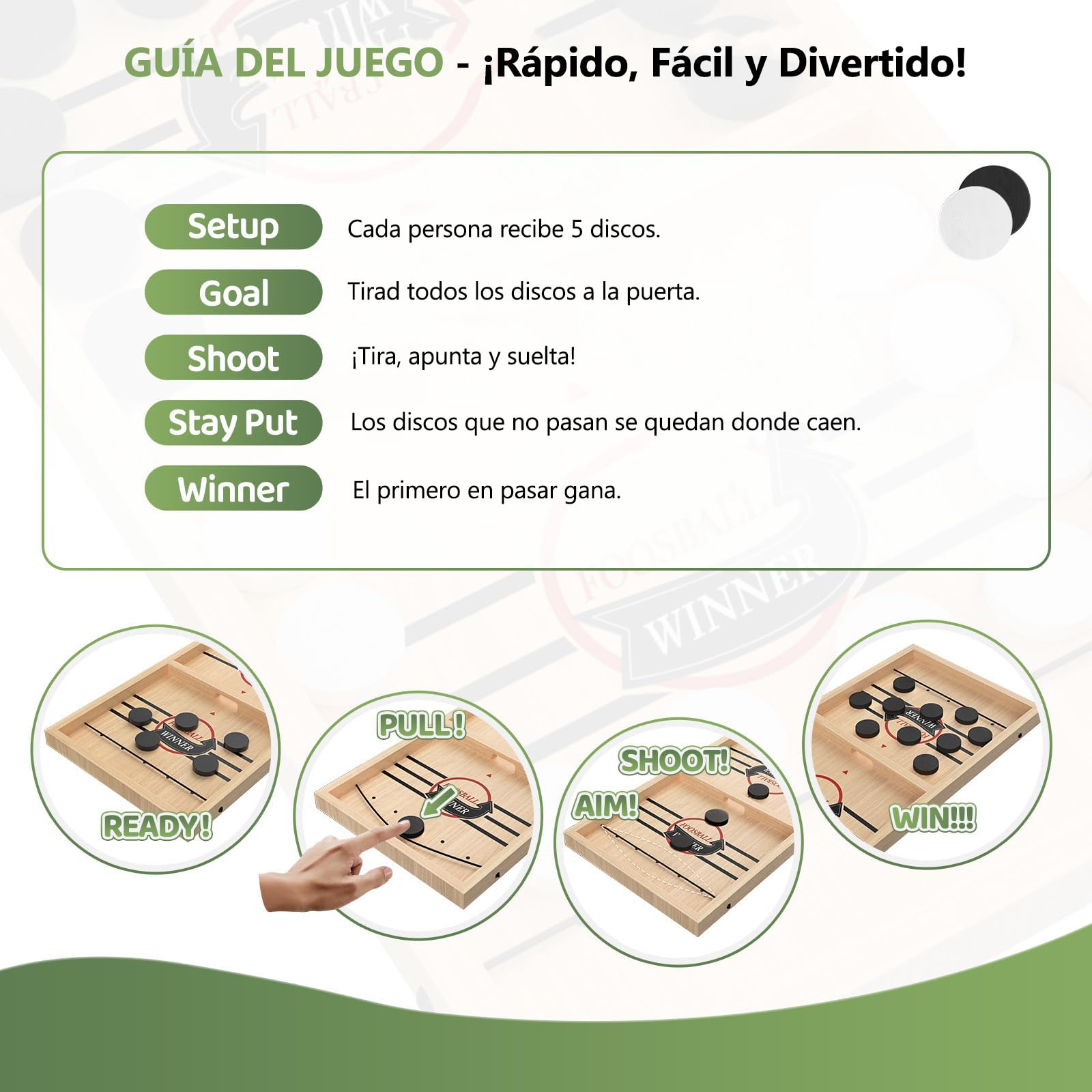 DAMET Fast Sling Puck Game, Fast Sling Puck Juego, Juego de Hockey con Tirachinas, Fast Sling Puck Toy, Desktop Slingshot Board Games Toy, Ajedrez Catapulta Bumper Chess Slingshot Games Toy