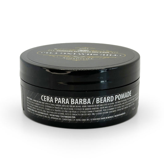 THE SHAVING CO CERA PARA BARBA - BEARD POMADE - Contiene VITAMINAS E y B5 - Pomada para barba base agua - MODELA - HIDRATA - NUTRE TU BARBA - Modela tu barba - FOLÍCULOS SANOS desde la raíz a la punta - Libre de Sulfatos - Cera Barba Suave 2oz / 57gr