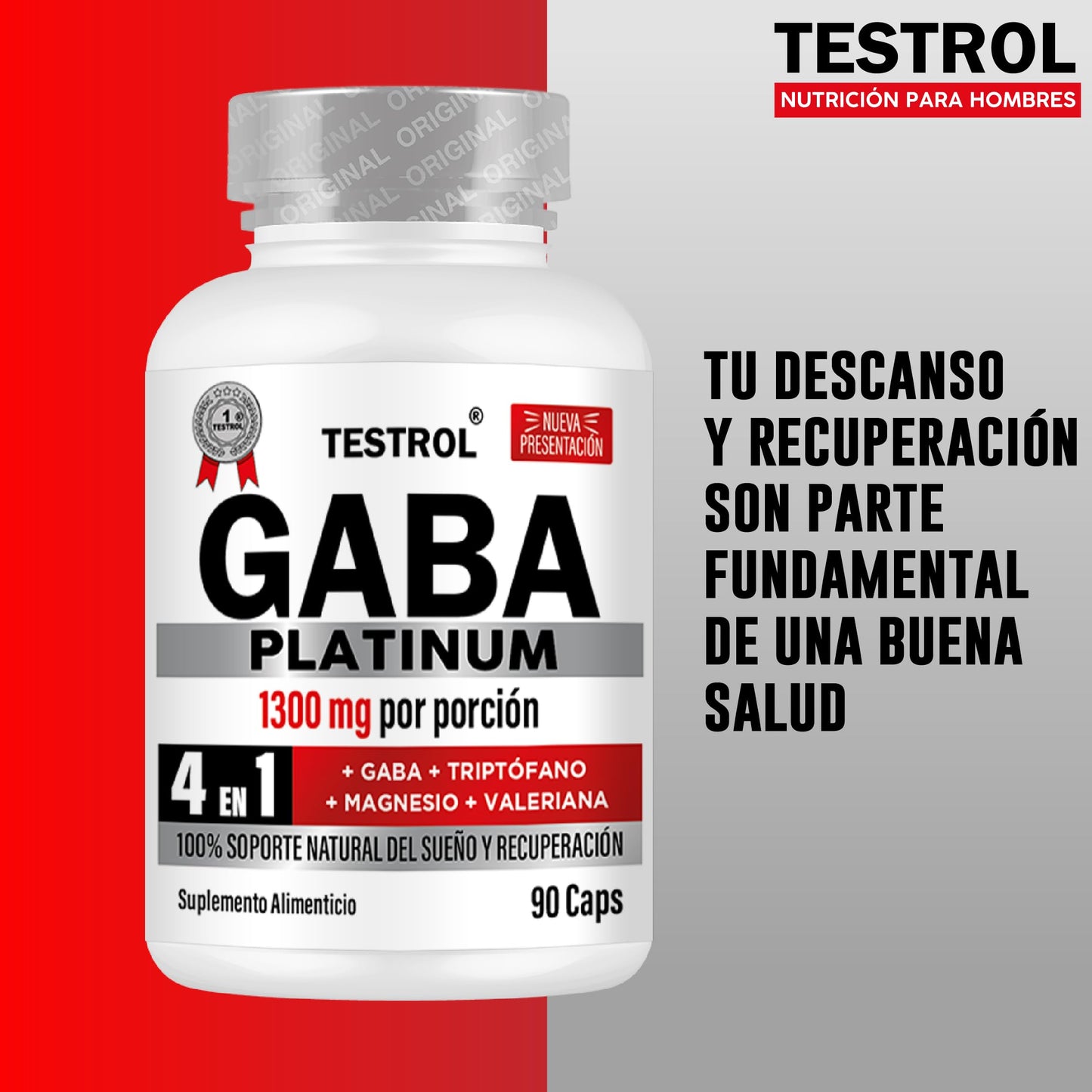 Cápsulas Testrol Gaba Platinum 4 en 1 para un Óptimo Descanso