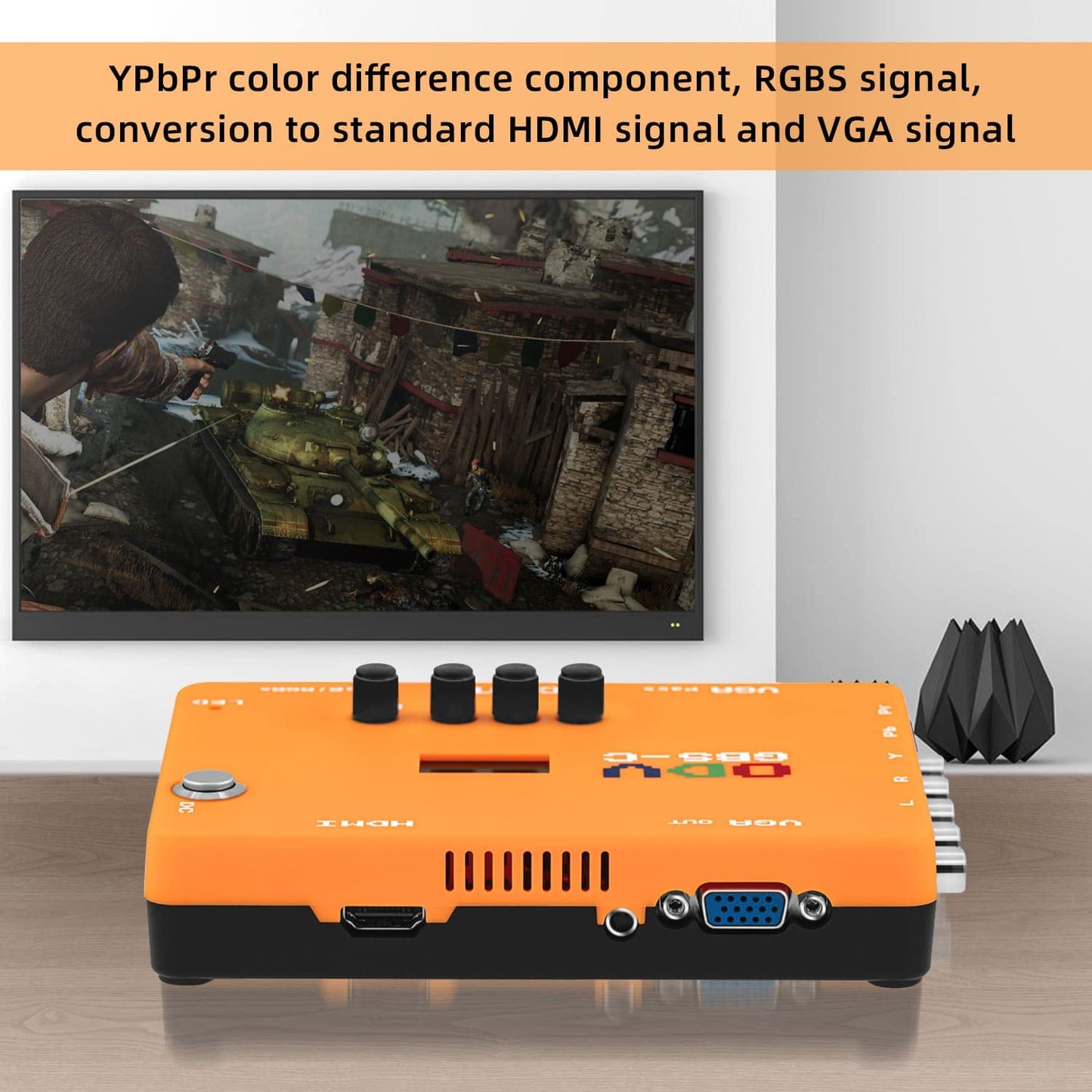 Mcbazel ODV GBS-C Convertidor componente/VGA/Scart a VGA/HDMI Scan Converter GBS Control para consola de juegos retro YPbPR/señales RGB a señales HDMI/VGA OSSC X