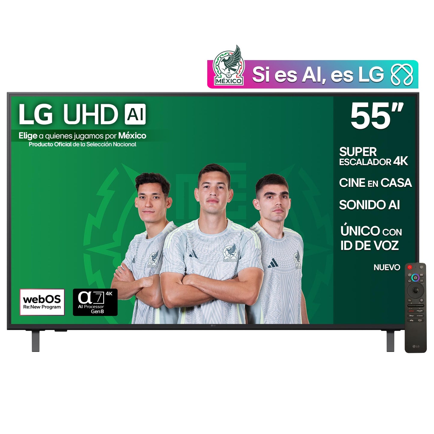 LG Pantalla 55 Pulgadas UHD AI UA8050 4K Smart TV 2025