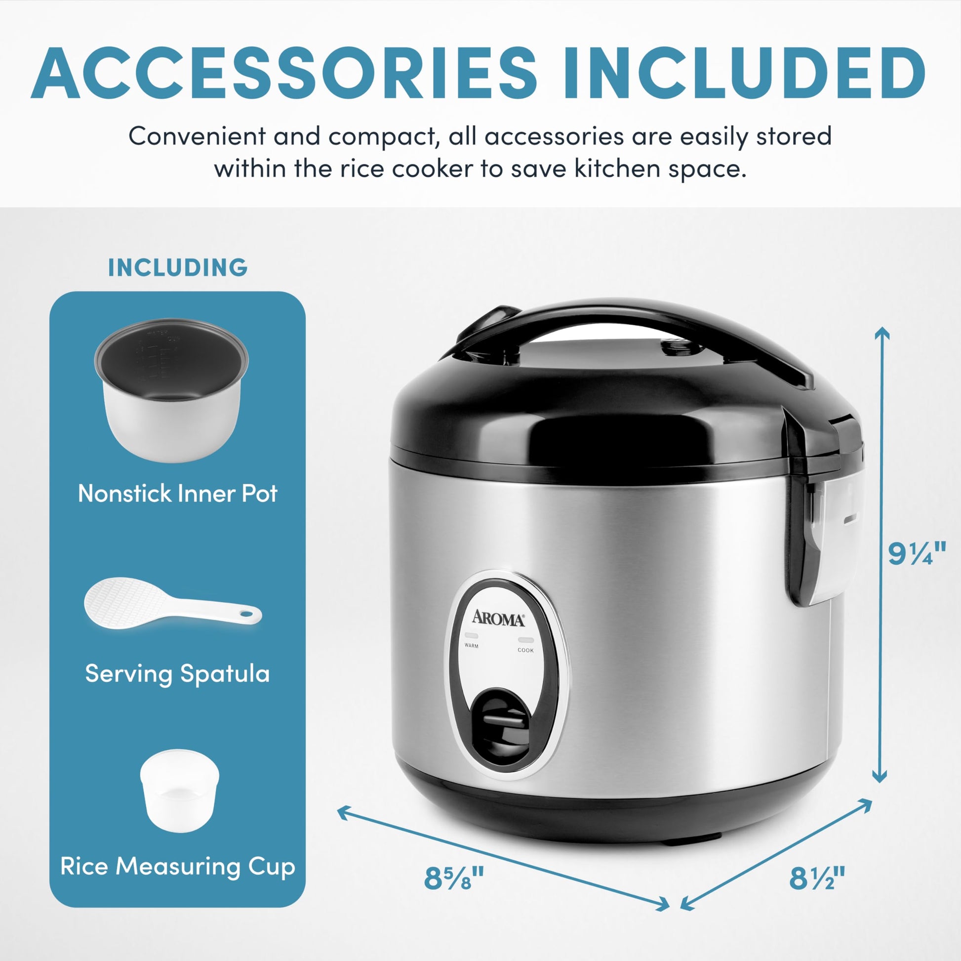 Aroma ARC-914SB Arrocera de 8 tazas (cocida)