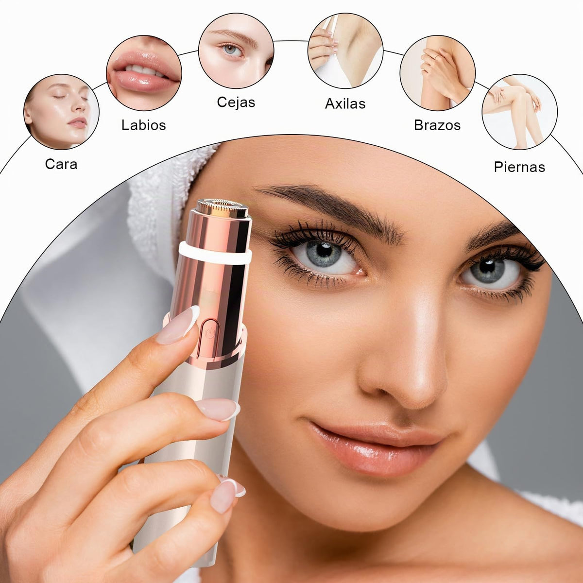 Depiladora Facial Mujer,con Luz LED,Recargable