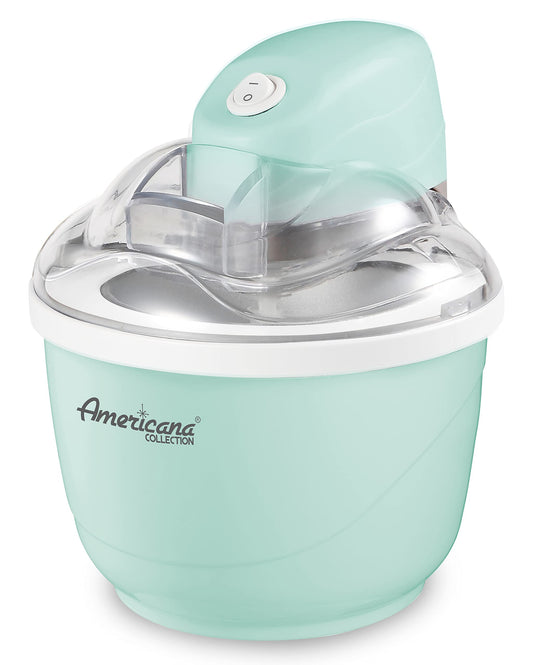 Elite Gourmet Americana Collection Elite EIM520M - Máquina automática de helados de 1 cuarto de galón, hecha en casa, yogur congelado, sorbete, gelatina, con recetas, menta
