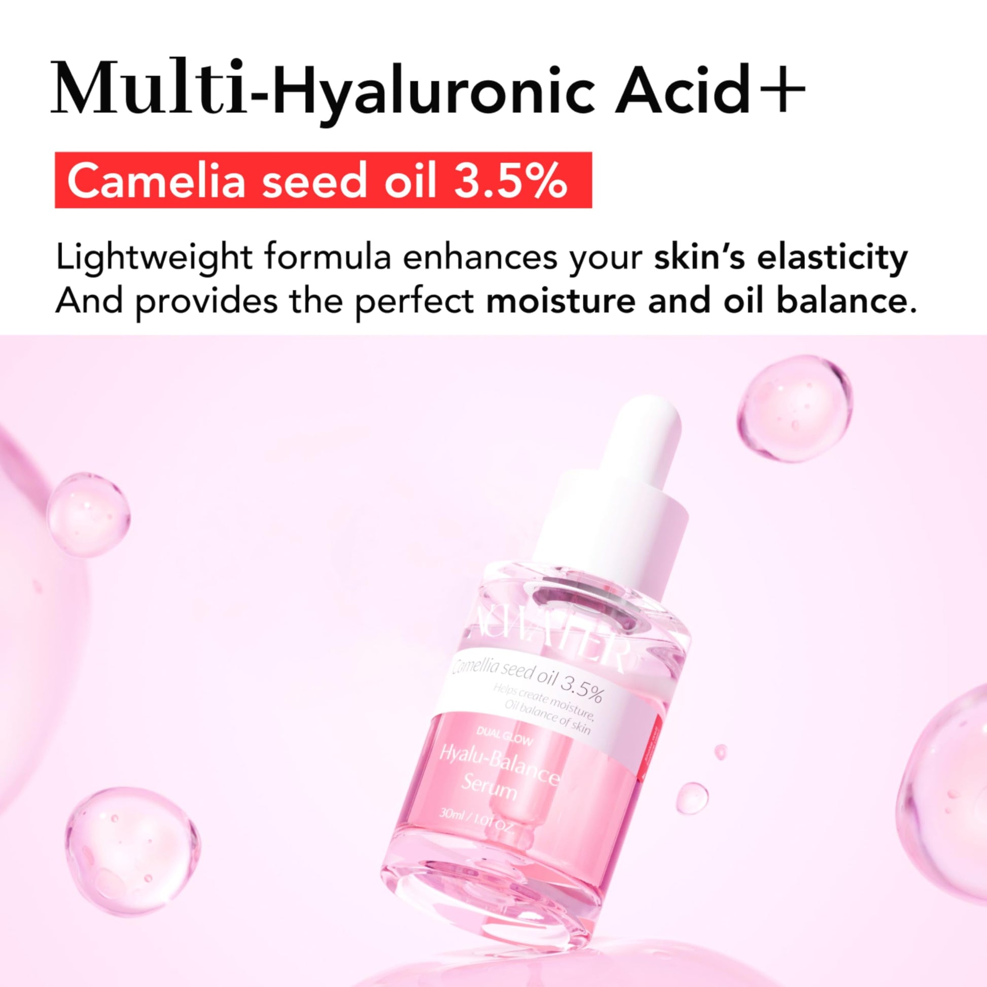 Suero Dual Glow Hyalu balance | Suero con ácido hialurónico | Equilibrio perfecto de humectación y grasa para una piel de cristal | Cuidado de la piel coreano para el rostro (1.01 fl.oz)