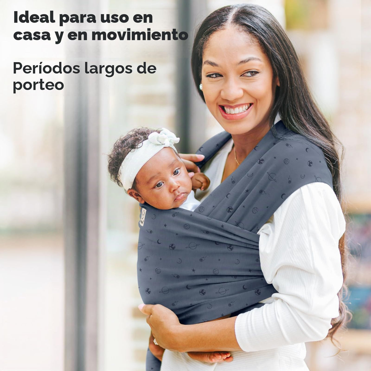 KeaBabies Portabebés Baby Wrap Carrier - Todo en 1 Portabebés Original Banda para Recién Nacido a Niño, Fácil de Usar, Atadura Sin Manos, Ligero, Envolturas para Niños Transpirables (Planetas)