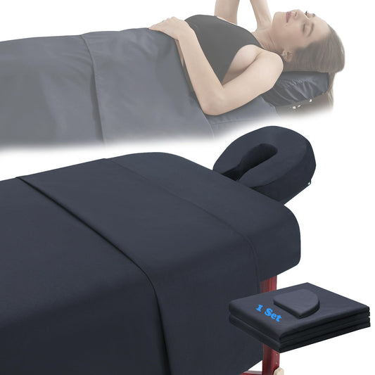 GASIYU Juegos De Sábanas De Microfibra Para Mesa De Masaje 3 Pzas Funda De Cama De Masaje Suave Libre De Arrugas Incluye Sábana Ajustable De Masaje, Sábanas De Masaje Y Cubierta De Cuna Faci