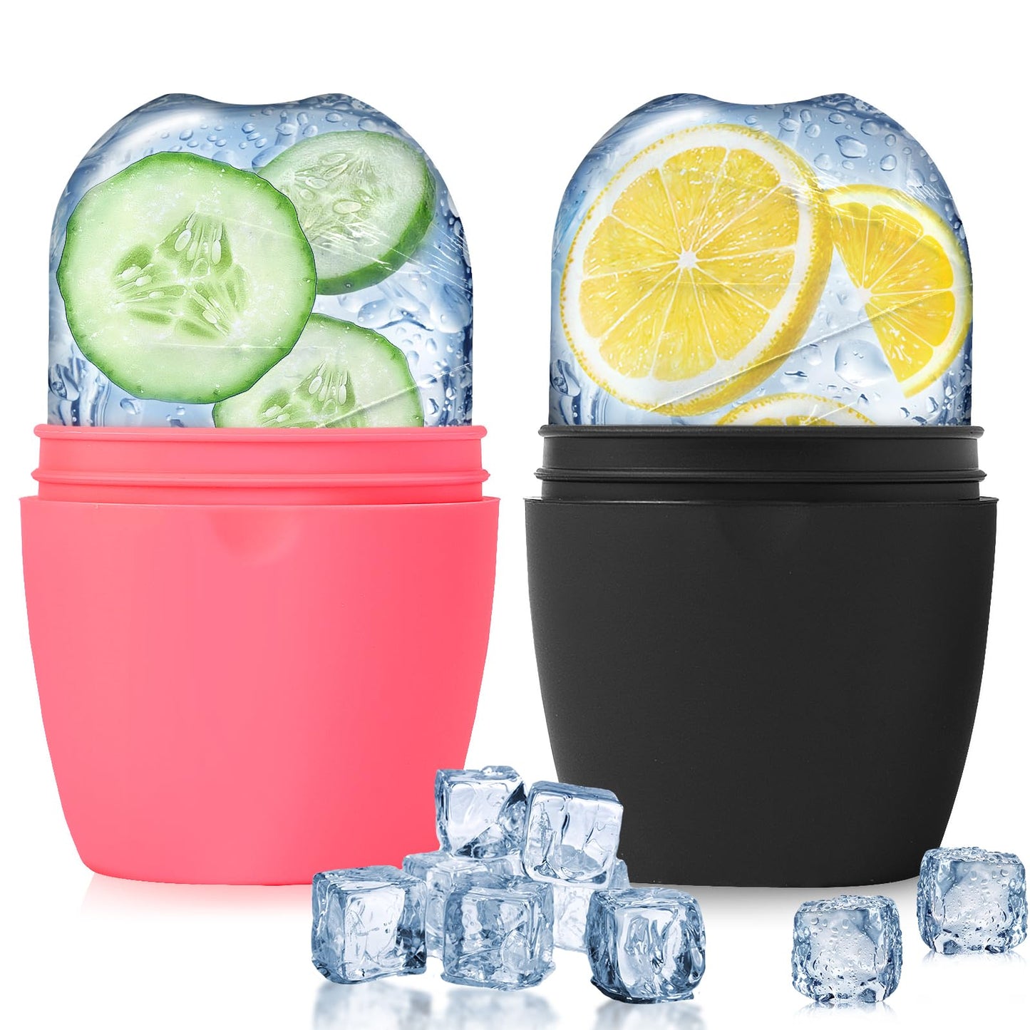 Evmliy Rodillo de Hielo para Cara, Rodillo de Hielo de Silicona para Apretar Y Levantar La Piel para Aliviar La Hinchazón de La Cara Y Los Ojos, Molde Facial Reutilizable para El Brillo Natural Del Cu