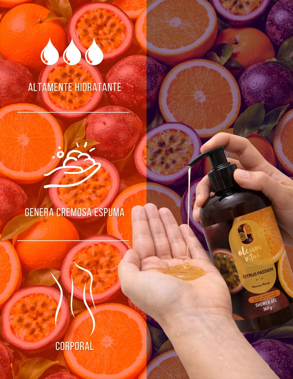 Jabón Líquido Oleum Vitae Citrus Passion Shower Gel, 360 G