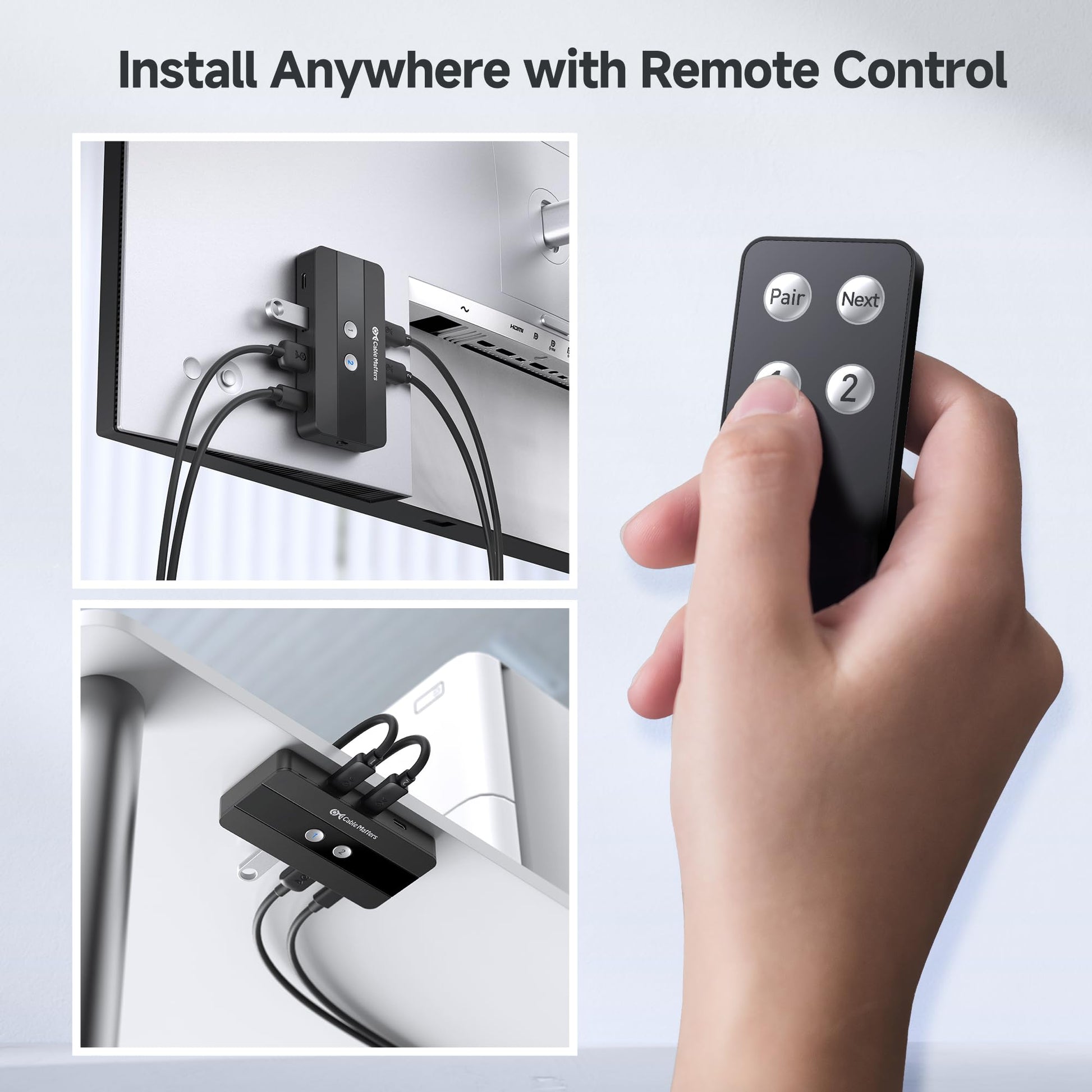 Cable Matters - Interruptor USB A/USB C de 4 puertos de 10 Gbps para 2 computadoras con control remoto