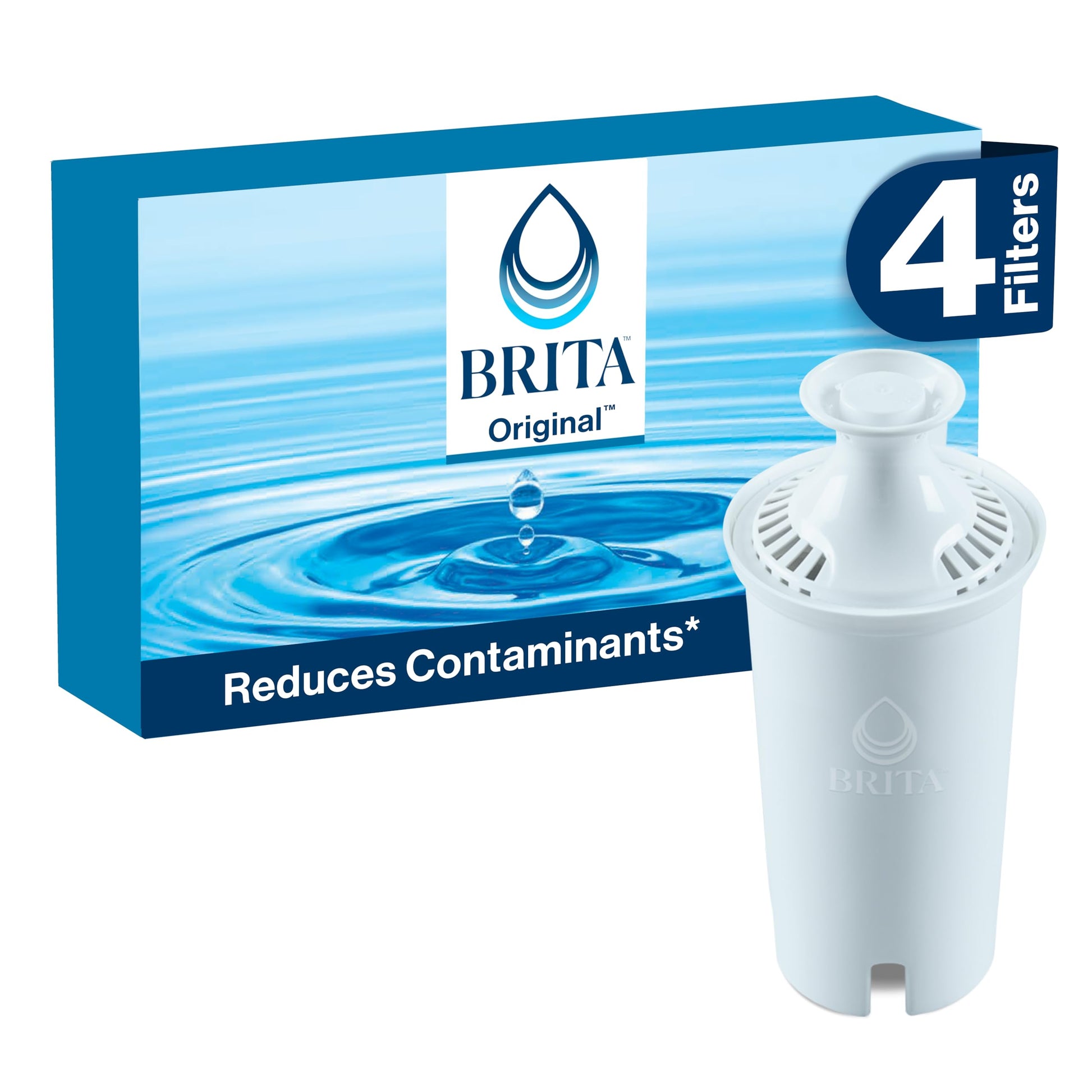 Brita Longlast FiltroS de Rpuesto Estándar, Color Blanco - 1 Caja x 4 Piezas