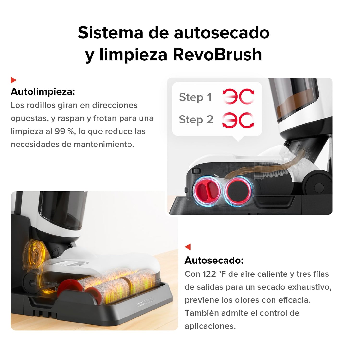 Aspiradora Roborock Dyad Pro Combo Blanco para Múltiples Superficies 5 en 1